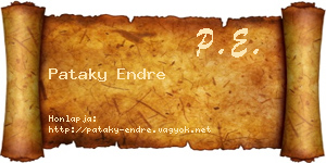 Pataky Endre névjegykártya